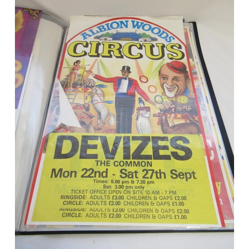 150 - Album of 41 circus-related posters of various styles and eras, including Peter Jolly's Circus, Chipp... 