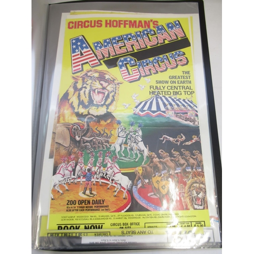 151 - Album of American-themed circus-related posters from across the UK, featuring Basildon, Sheffield, P... 