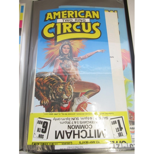 151 - Album of American-themed circus-related posters from across the UK, featuring Basildon, Sheffield, P... 