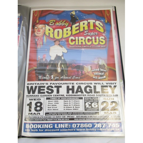 152 - Album of 41 circus-related posters from across the UK, featuring The Roberts Brothers Circus, The Bo... 