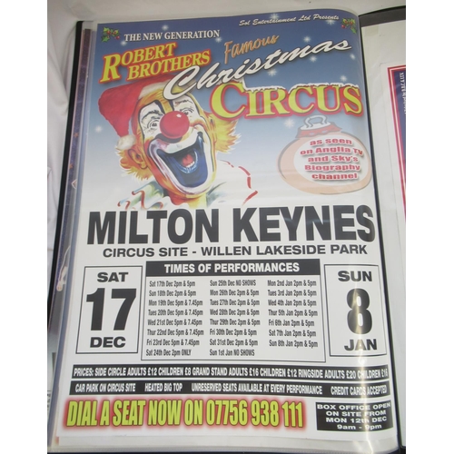 152 - Album of 41 circus-related posters from across the UK, featuring The Roberts Brothers Circus, The Bo... 