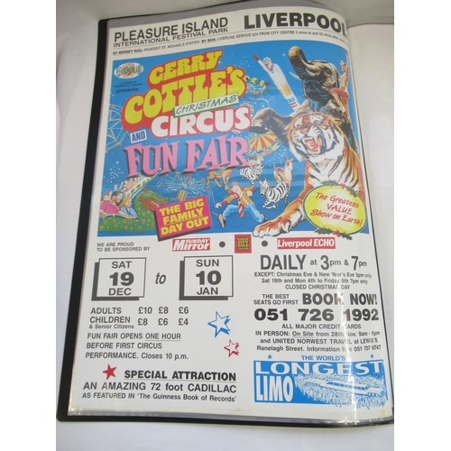 153 - Album of Gerry Cottle circus-related posters from across the UK, including The Daredevil circus at W... 