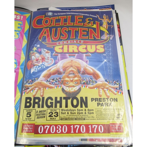 154 - Album of mainly Gerry Cottle circus-related posters, including Gerry Cottle's Circus in Scarborough,... 