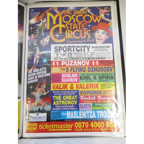 155 - Two albums of retro circus posters, including the Moscow State Circus performing across the UK, The ... 