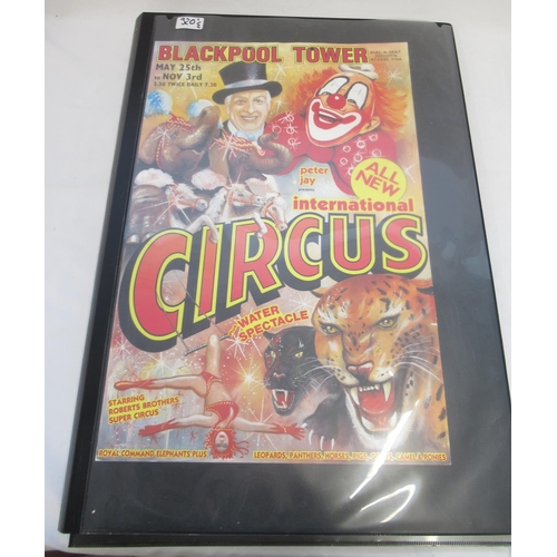 156 - Two albums of retro circus posters, including the 'Chinese State Circus' , Bolshoi's Circus, Cirque ... 