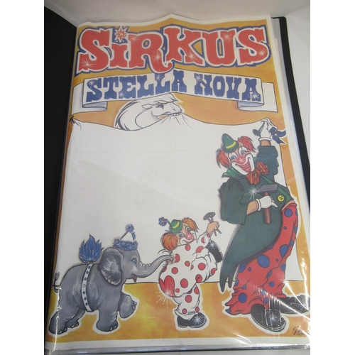 156 - Two albums of retro circus posters, including the 'Chinese State Circus' , Bolshoi's Circus, Cirque ... 