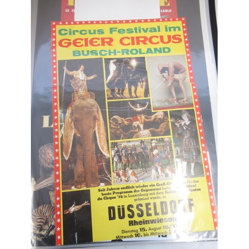 156 - Two albums of retro circus posters, including the 'Chinese State Circus' , Bolshoi's Circus, Cirque ... 