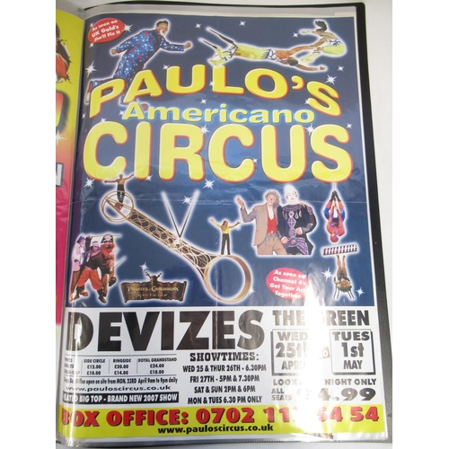 158 - Three albums of retro circus posters, including Circus Ginnett, Circus Zyair, Sir Robert Fossett's C... 