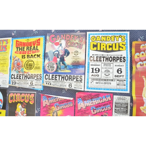 102 - Collection of mostly modern circus advertising posters, various circuses, many with venue details to... 