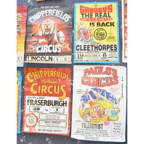 103 - Collection of mostly modern circus advertising posters to include Gandey's, Chipperfield's, Austen B... 