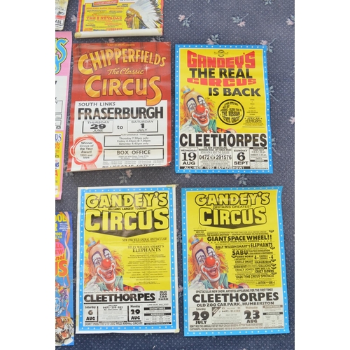 104 - Collection of generally modern circus advertising posters, many with venue locations to include Gand... 