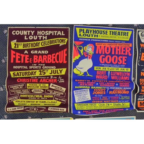 107 - Seven theatre, Circus and Fete themed advertising posters, all with venues to include Mablethorpe, L... 