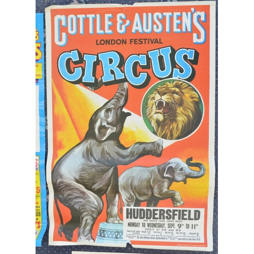 93 - Four circus event advertising posters, various circuses and locations to include Robert Brothers Cle... 