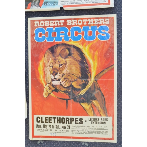 93 - Four circus event advertising posters, various circuses and locations to include Robert Brothers Cle... 