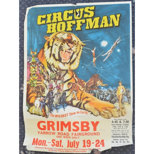 93 - Four circus event advertising posters, various circuses and locations to include Robert Brothers Cle... 