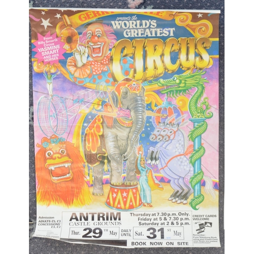 95 - Six circus advertising posters for Gerry Cottle's Circus (1970's-80's, 1x W.E.Berry, please note som... 