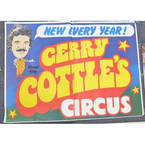 95 - Six circus advertising posters for Gerry Cottle's Circus (1970's-80's, 1x W.E.Berry, please note som... 