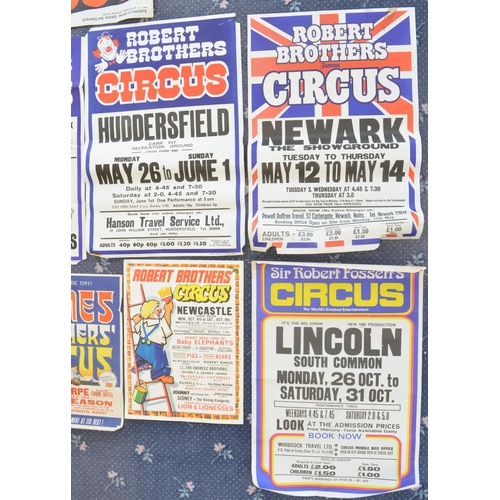 97 - Collection of circus event advertising posters, various circuses and locations to include Robert Bro... 