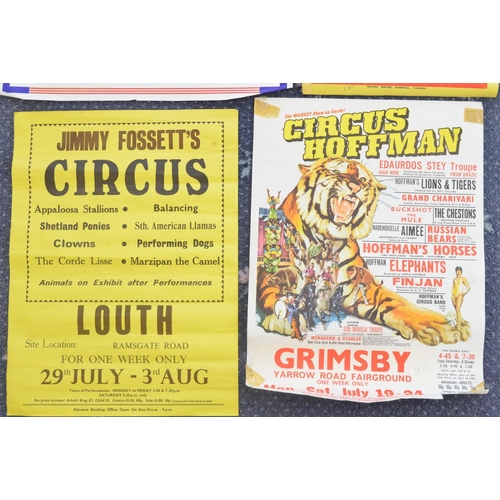 98 - Collection of circus and fairground event advertising posters, various circuses and locations to inc... 