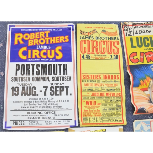 98 - Collection of circus and fairground event advertising posters, various circuses and locations to inc... 