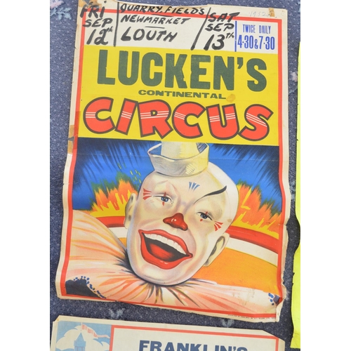 98 - Collection of circus and fairground event advertising posters, various circuses and locations to inc... 