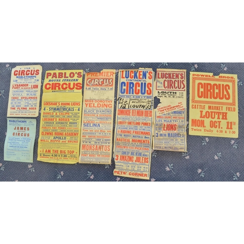 99 - Seven vintage 1950's-60's circus event advertising posters, various circuses and locations to includ... 