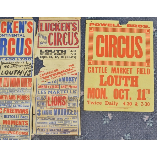 99 - Seven vintage 1950's-60's circus event advertising posters, various circuses and locations to includ... 