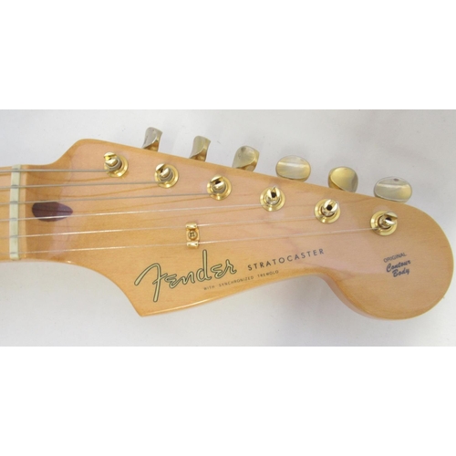 720 - Fender Stratocaster 50th Anniversary 2004 metallic gold electric guitar; serial no. MZ4114058, with ... 