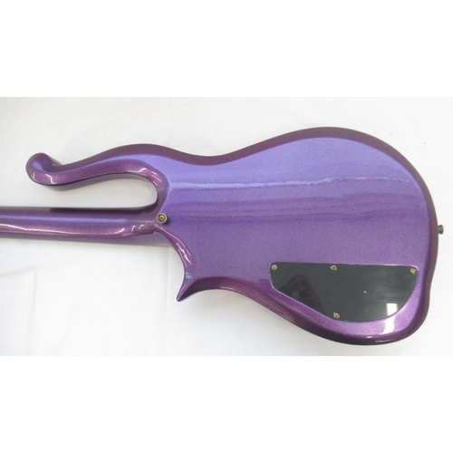 722 - Cloud Purple Rain custom replica guitar, in metal travel guitar carry case