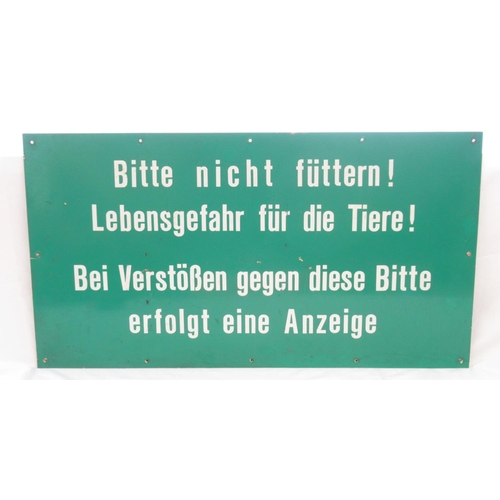 765 - German sign stating 'Please don't feed! Danger to life for the animals! Violation of this request wi... 