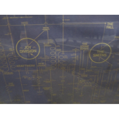 762 - Framed 'Alternative Love' A Brief History of Alternative Music Diagram print, 83.5cm x 63.2cm