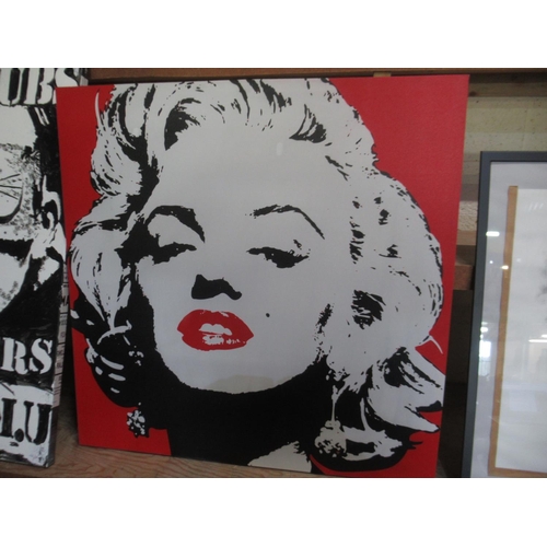 764 - UK Subs Rockers wall print, print of Marilyn Monroe and a sketch of a lady