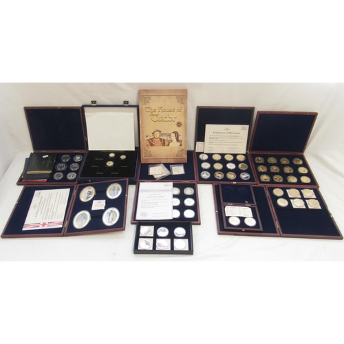 766 - Large collection of mixed plated cupro-nickle coin sets, partially filled cases, etc.