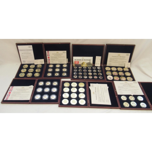 767 - Mixed collection of commemorative 50ps, plated cupro-nickle and other coins, to inc. Windsor Mint se... 