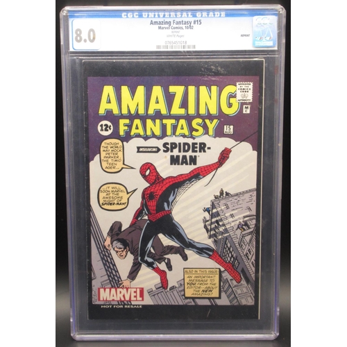 1428 - Marvel Comics - Amazing Fantasy #15 Reprint, CGC Graded 8.0