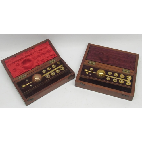 348 - Sikes' 48 Hatton Garden, London, mahogany cased hydrometer; another cased hydrometer; G.H. Zeal, Lon... 