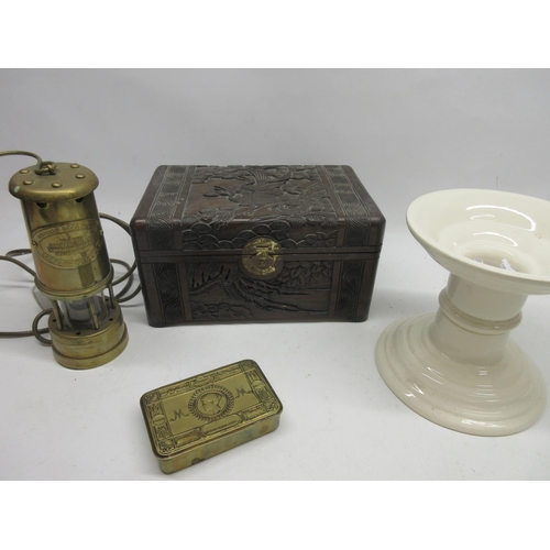 1092 - Masons Ham Stand, H19cm, carved Chinese jewellery box, First World War Princess Mary Christmas 1914 ... 