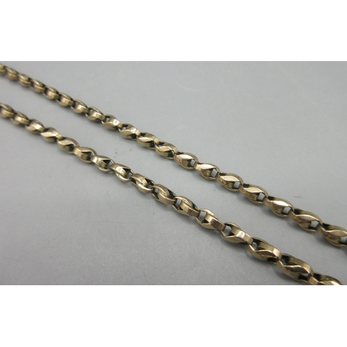 30 - Gold belcher chain necklace, links tested 9ct, 13.28g