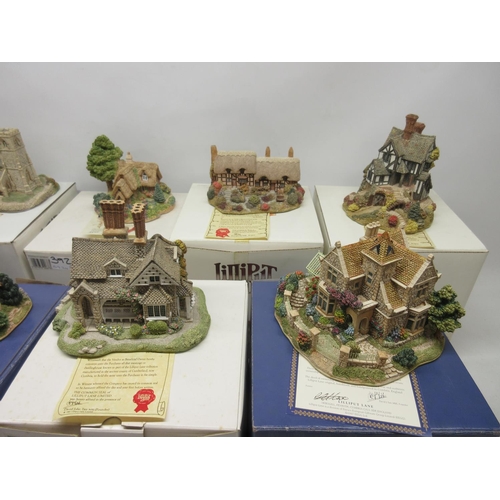 392 - Collection of nine lilliput lane cottages incl, Wenlock Rise, Green Gables, Convent In The Woods, An... 