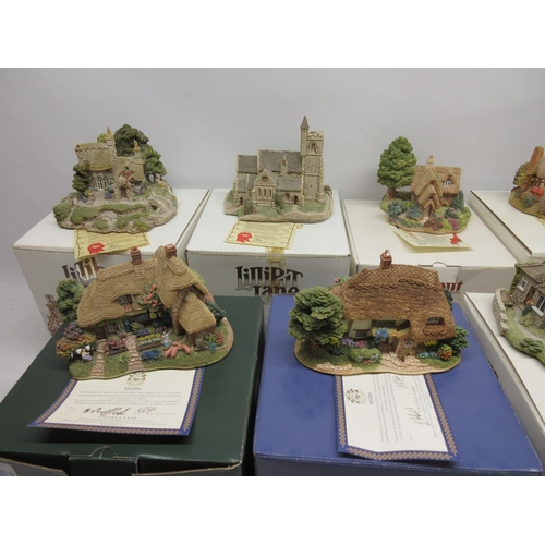 392 - Collection of nine lilliput lane cottages incl, Wenlock Rise, Green Gables, Convent In The Woods, An... 