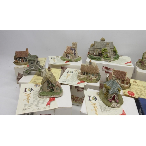 399 - Collection of fourteen lilliput lane cottages incl, Village School, Five Ways Cottage, Wedding Bells... 