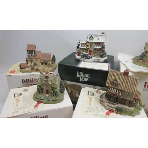 400 - Collection of eight lilliput lane cottages incl, special edition Christmas Cake, Water Meadows, Summ... 