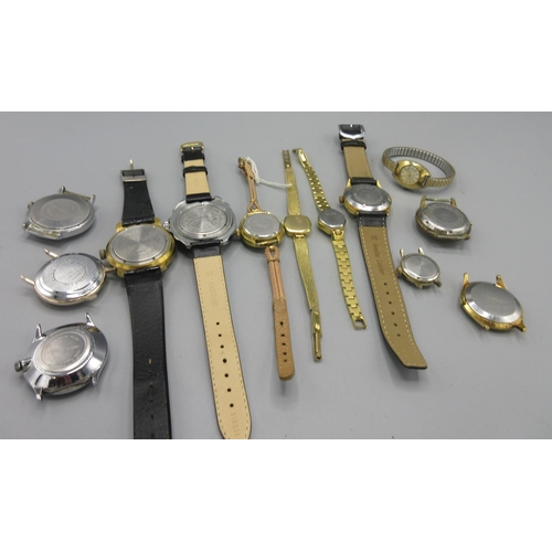 522 - Oris gold plated wristwatch, signed silvered dial, applied baton and Arabic indices, subsidiary seco... 