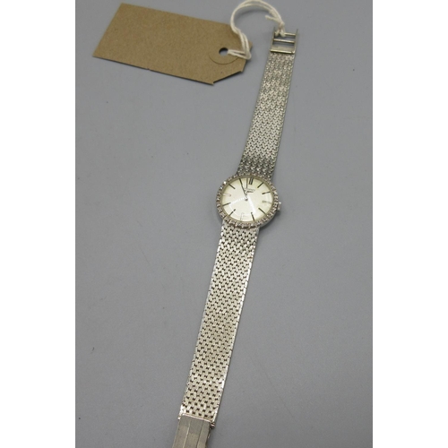 648 - Sherrie Hewson Collection - Longines lady's 18ct white gold and diamond wristwatch on integrated bra... 