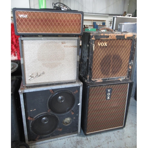 745 - Three VOX amplifiers, Selmer amplifier and an unnamed amplifier

Provenance: from Ric Rac Studios Le... 