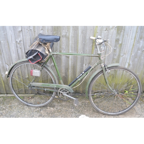 792 - Vintage Hercules Balmoral 3 gear (Sturmey Archer) bicycle, with pump and leather bike satchel