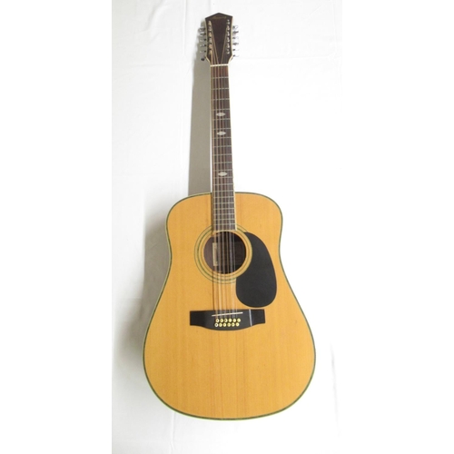 705 - Harmony Model no. H 6860-12, 12 string acoustic guitar, lacking 1 string (Victor Brox collection)