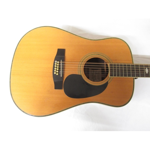 705 - Harmony Model no. H 6860-12, 12 string acoustic guitar, lacking 1 string (Victor Brox collection)