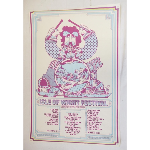 755 - 1970 Isle of Wight Festival poster, August 26-30, appears screen printed, no pixelation, colours bol... 