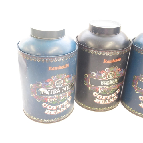 776 - Six Rombouts metal coffee cans, H32.5cm